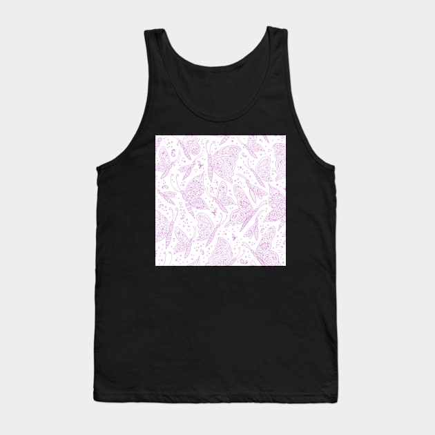 Paisley butterflies white-pink Tank Top by kobyakov